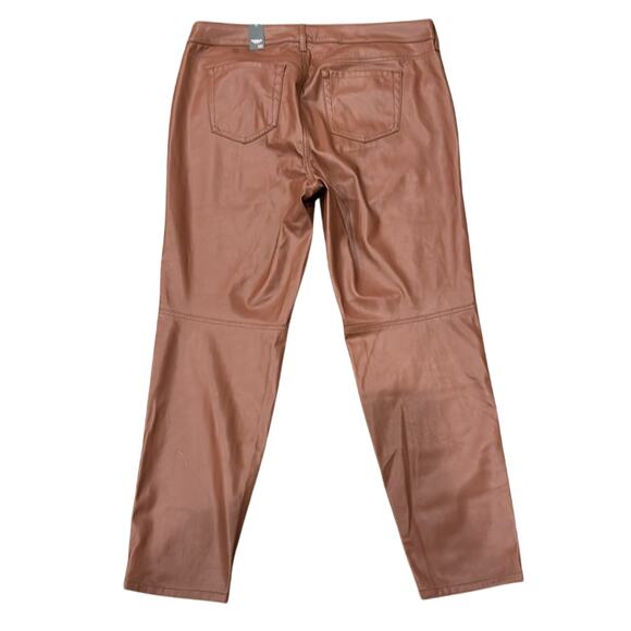 NWT Torrid Women's Perfect Skinny Faux Leather Mid Rise Pant Root Beer 18T - Picture 4 of 10